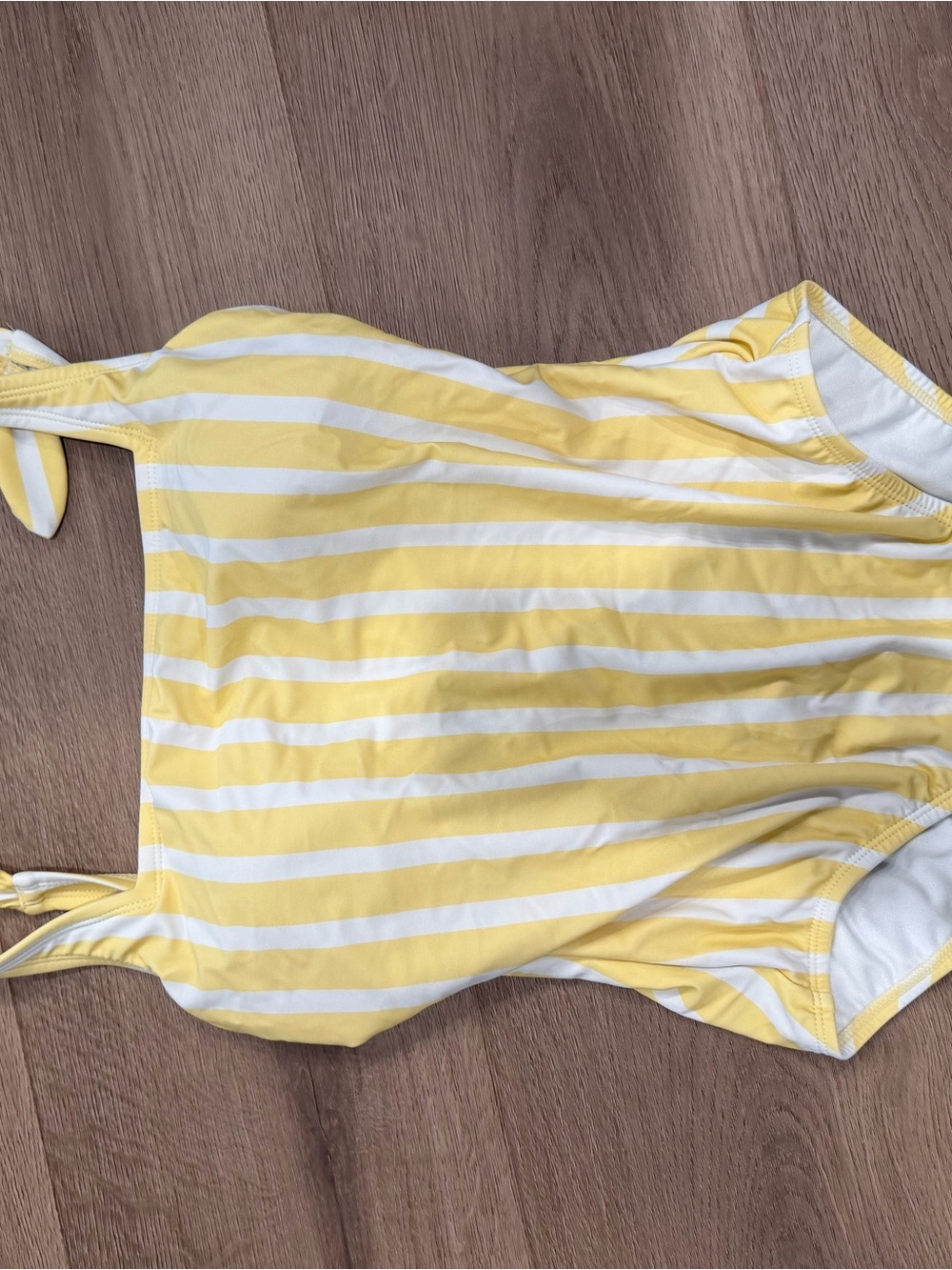 Kona Sol Yellow and White Striped Women’s One-Piece Swimsuit
